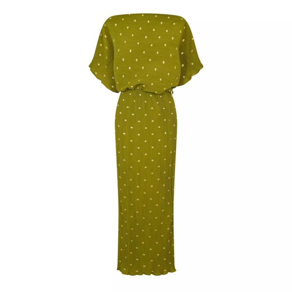 Never Fully Dressed Womens/Ladies Tilly Plisse Mini Dress / Olive